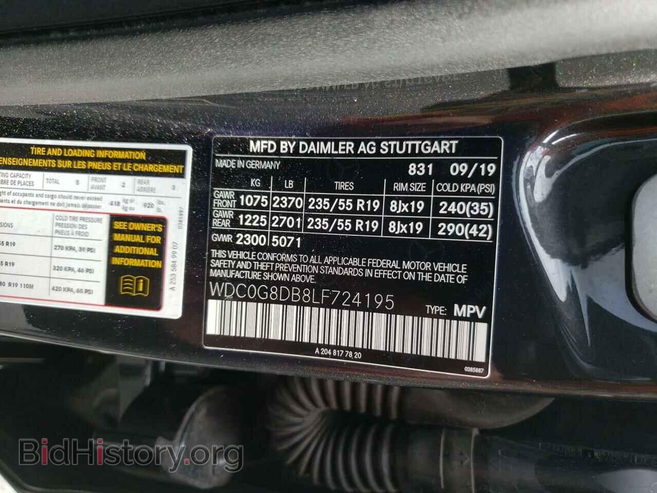2020 MERCEDES-BENZ GLC-CLASS - VIN: WDC0G8DB8LF724195 - Фото 10