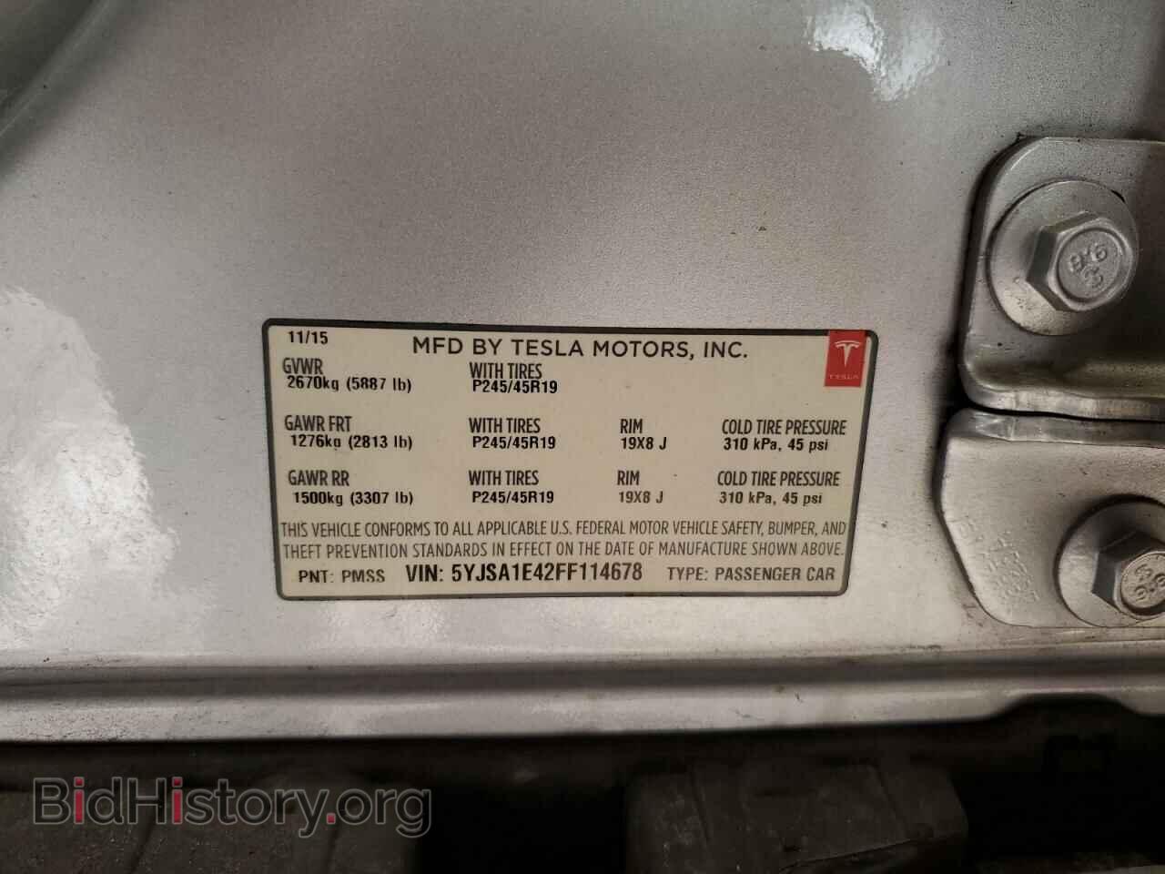 2015 TESLA MODEL S - VIN: 5YJSA1E42FF114678 - Фото 13