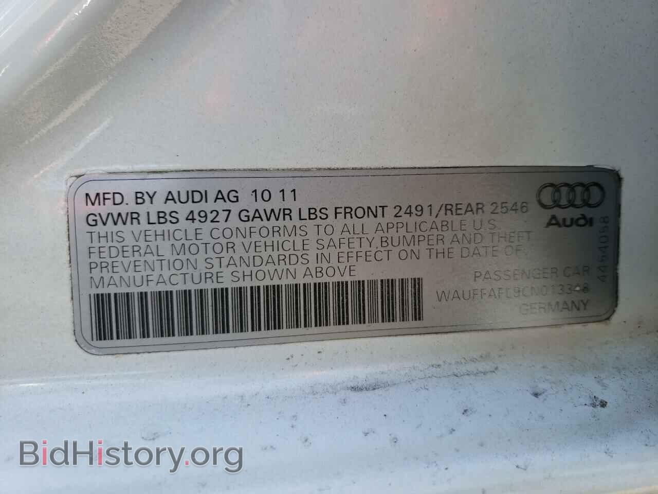 2012 AUDI A4 - VIN: WAUFFAFL9CN013348 - Фото 13