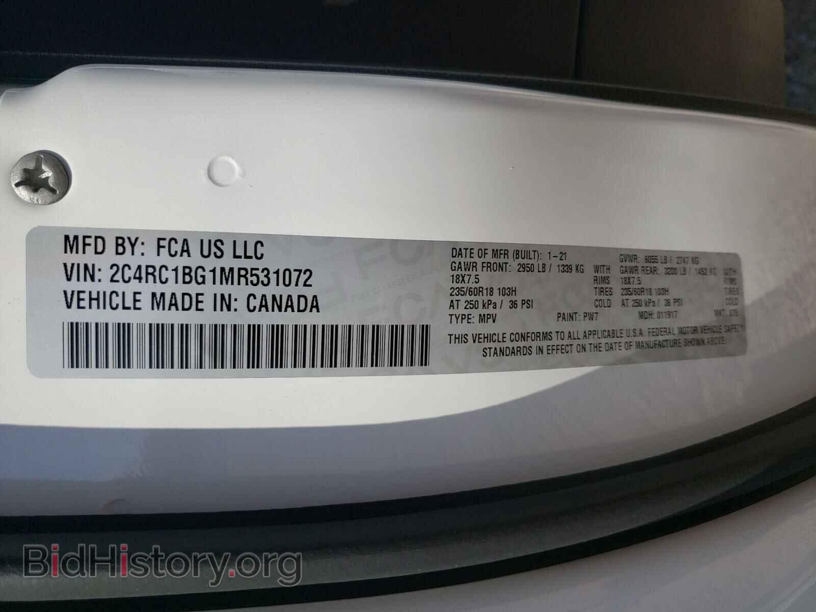 2021 CHRYSLER PACIFICA - VIN: 2C4RC1BG1MR531072 - Фото 10