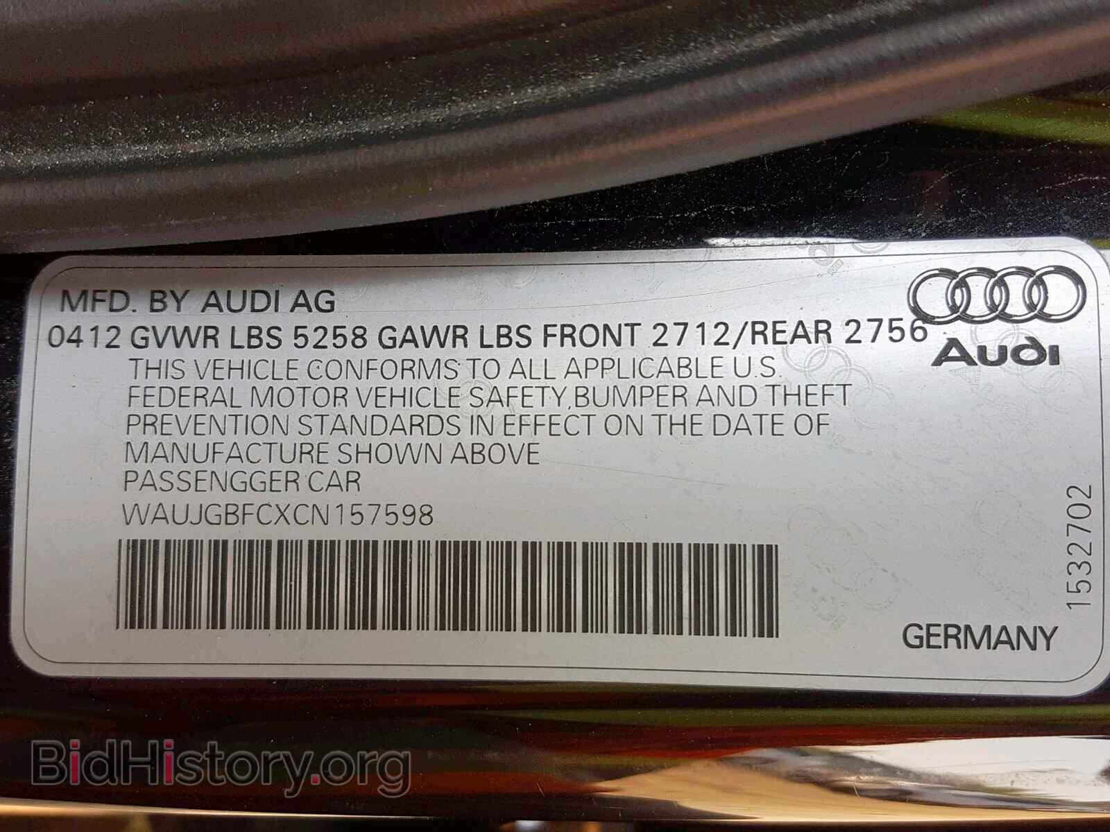 2012 AUDI A6 - VIN: WAUJGBFCXCN157598 - Photo 10