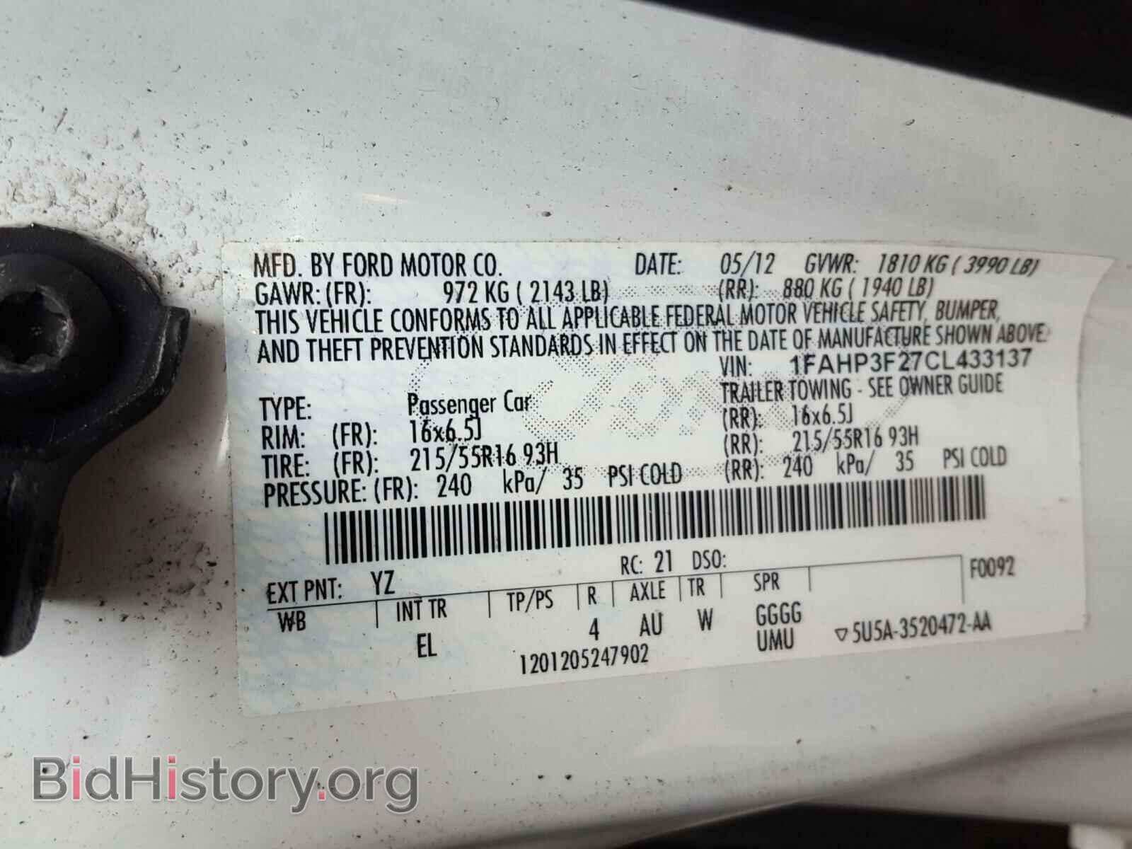 2012 FORD FOCUS - VIN: 1FAHP3F27CL433137 - Photo 10