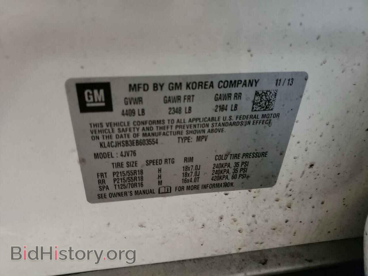 2014 BUICK ENCORE - VIN: KL4CJHSB3EB603554 - Фото 10