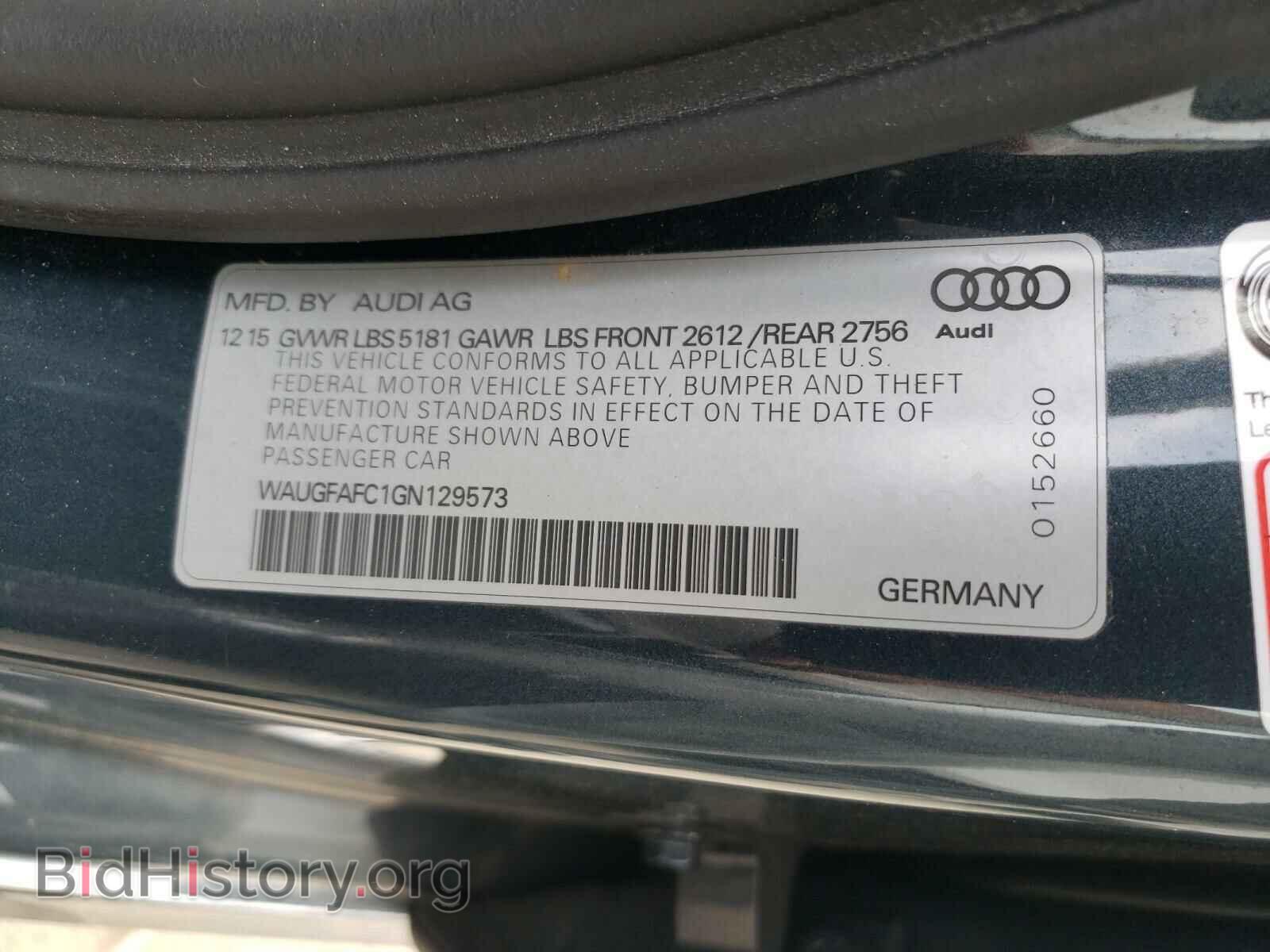 2016 AUDI A6 - VIN: WAUGFAFC1GN129573 - Фото 10