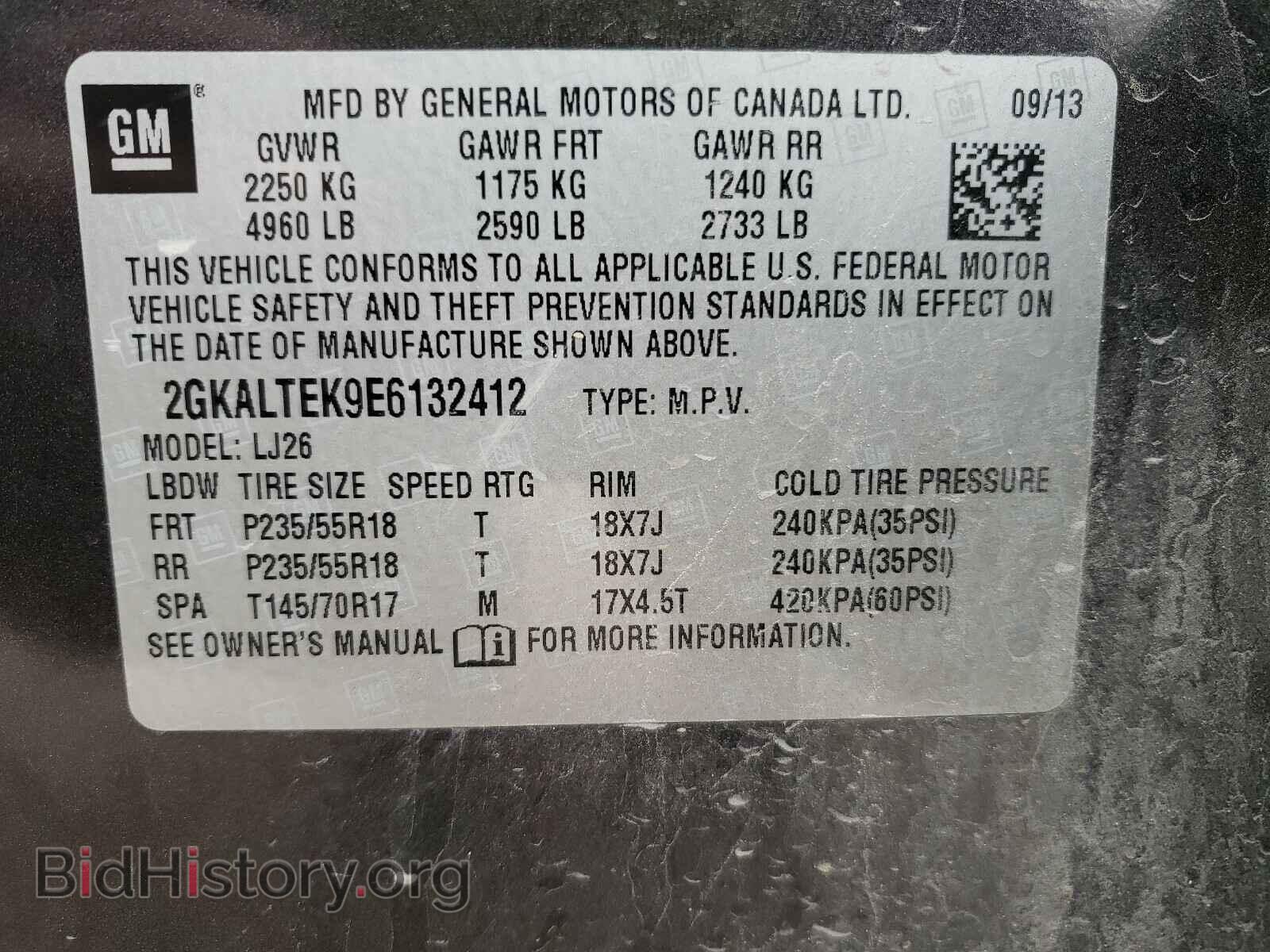 2014 GMC TERRAIN - VIN: 2GKALTEK9E6132412 - Photo 10