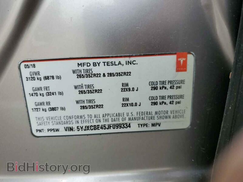 2018 Tesla MODEL X (VIN 5YJXCBE45JF099334) — photo 12 of 12