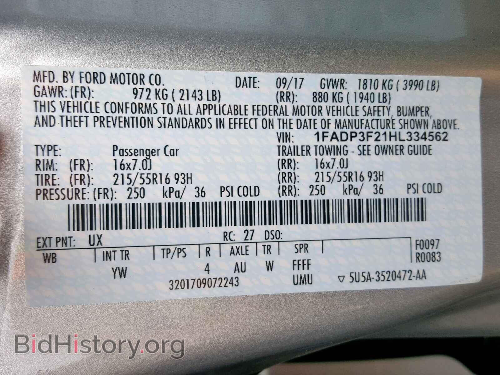 2017 FORD FOCUS SE - VIN: 1FADP3F21HL334562 - Фото 10