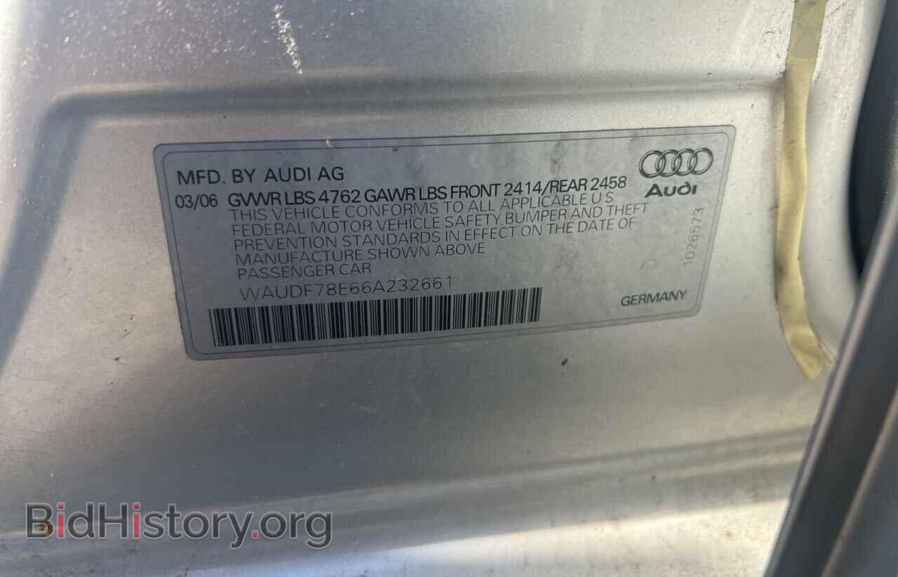 2006 AUDI A4 - VIN: WAUDF78E66A232661 - Фото 10