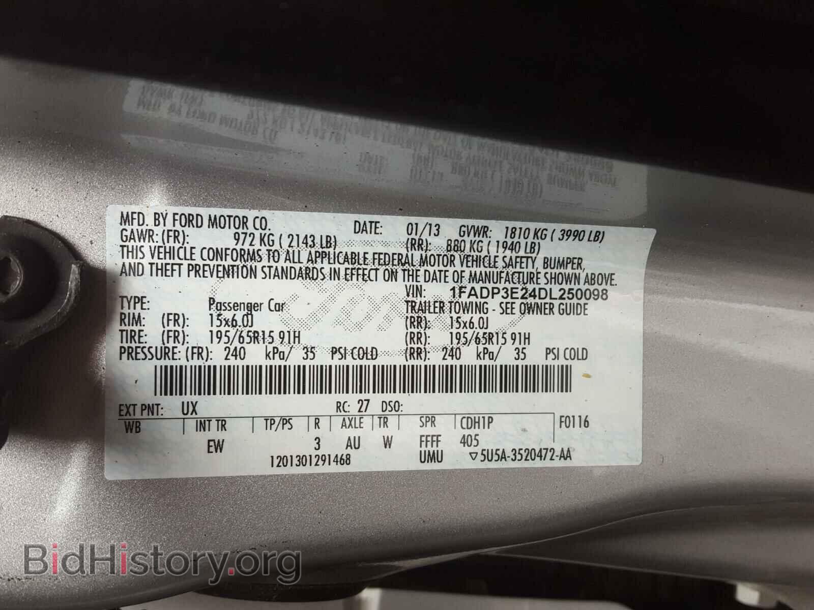 2013 FORD FOCUS - VIN: 1FADP3E24DL250098 - Фото 10