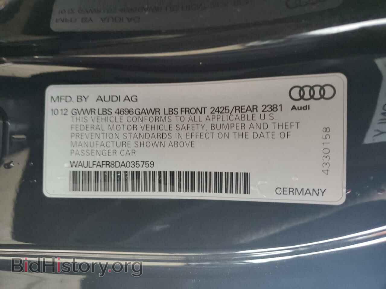 2013 AUDI A5 - VIN: WAULFAFR8DA035759 - Фото 12