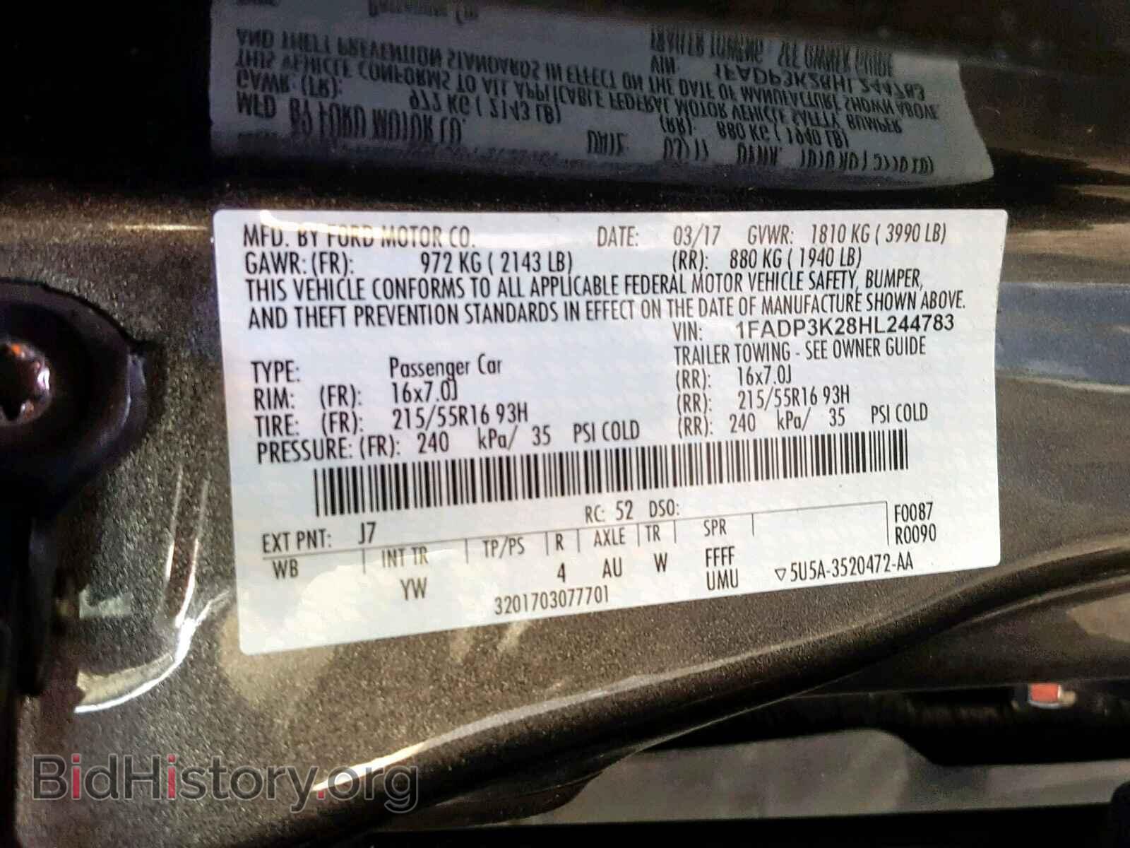 2017 FORD FOCUS SE - VIN: 1FADP3K28HL244783 - Фото 10