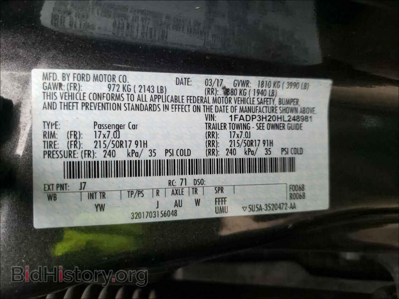 2017 FORD FOCUS - VIN: 1FADP3H20HL248981 - Фото 10