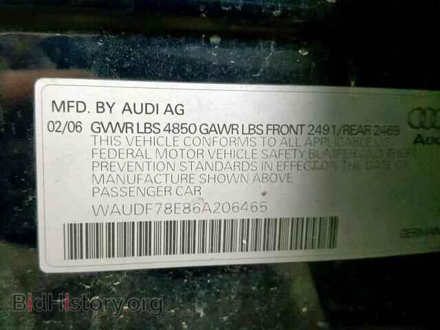 2006 AUDI A4 - VIN: WAUDF78E86A206465 - Фото 10