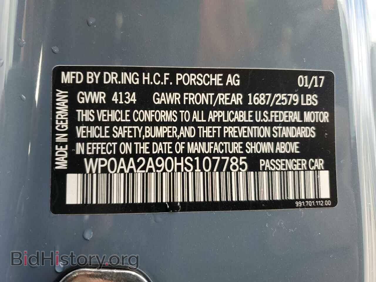 2017 PORSCHE 911 - VIN: WP0AA2A90HS107785 - Фото 12