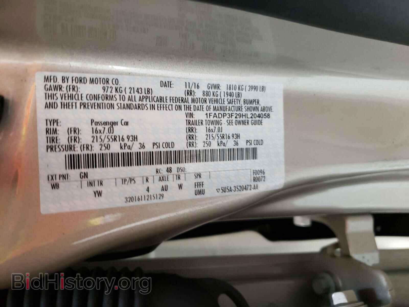 2017 FORD FOCUS - VIN: 1FADP3F29HL204058 - Фото 10