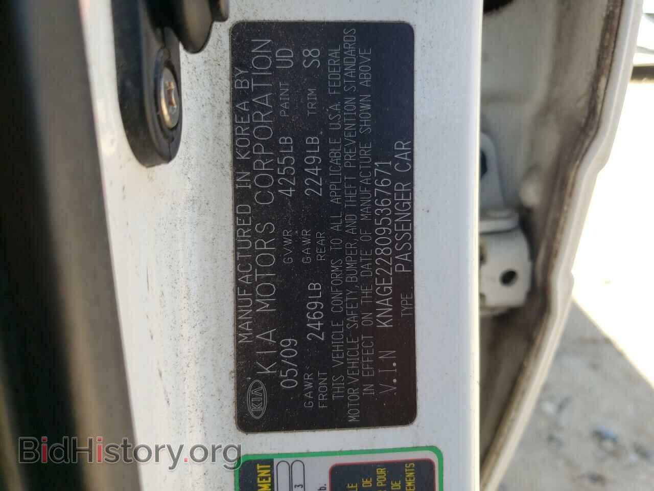 2009 KIA OPTIMA - VIN: KNAGE228095367671 - Фото 10