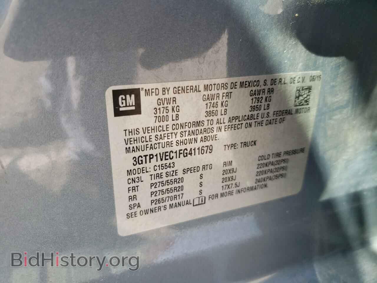 2015 GMC SIERRA - VIN: 3GTP1VEC1FG411679 - Фото 10