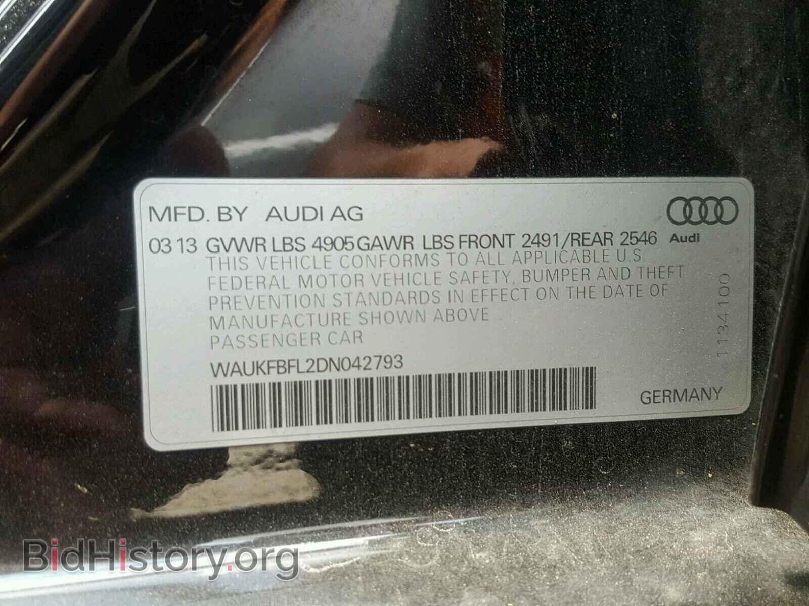 2013 AUDI A4 - VIN: WAUKFBFL2DN042793 - Фото 10
