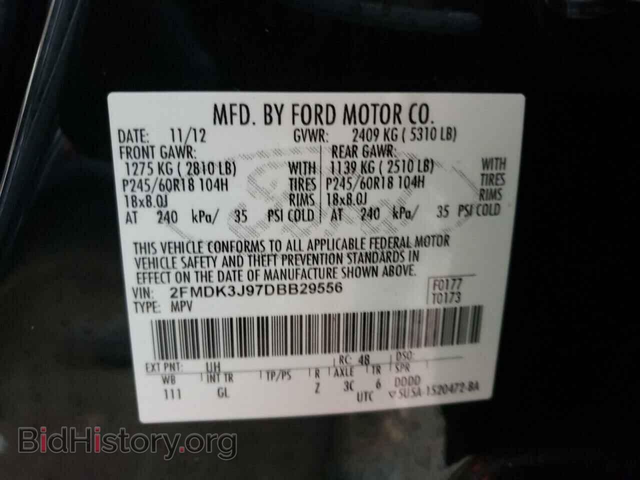2013 FORD EDGE - VIN: 2FMDK3J97DBB29556 - Фото 10