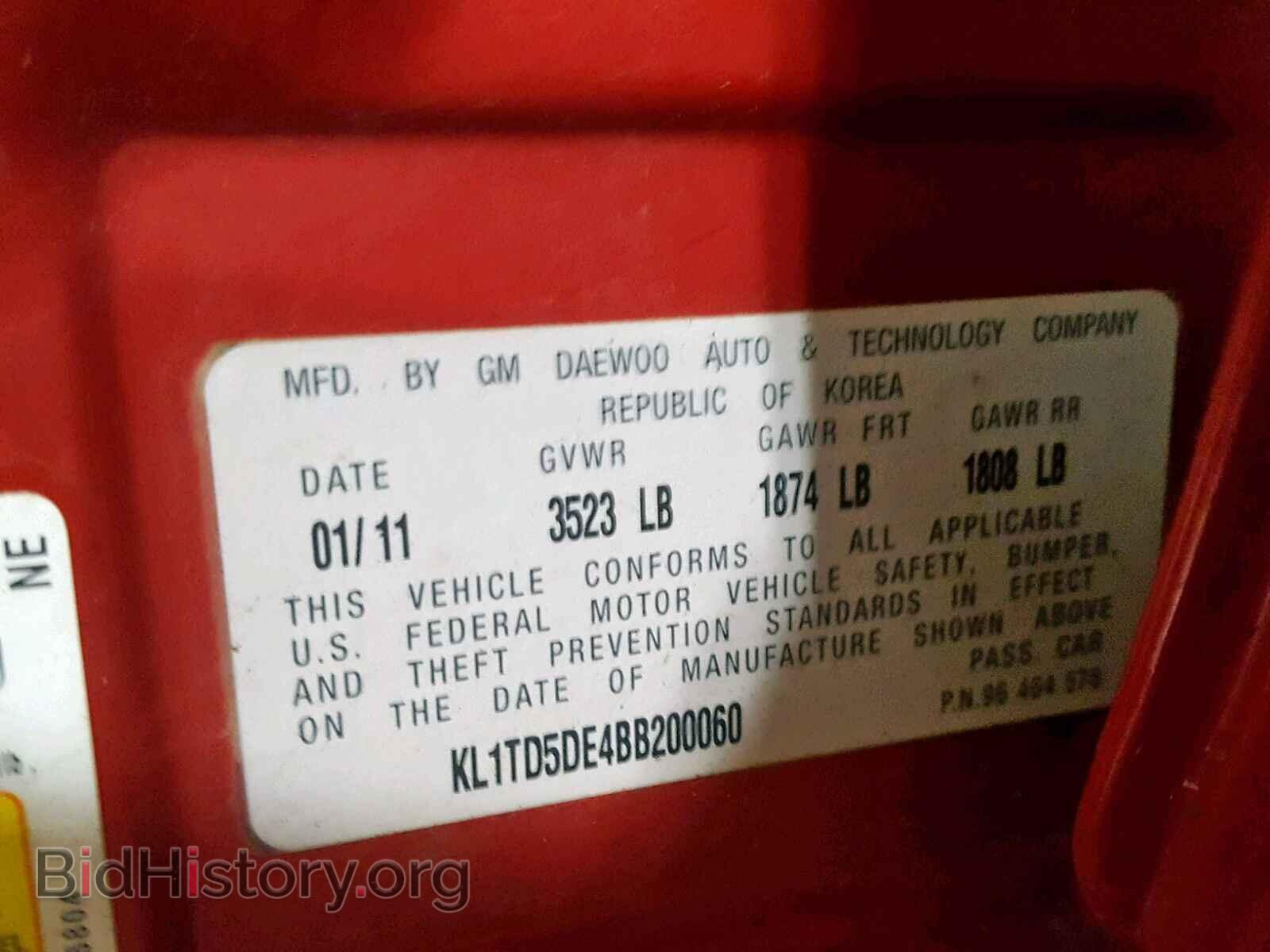 2011 CHEVROLET AVEO - VIN: KL1TD5DE4BB200060 - Photo 10