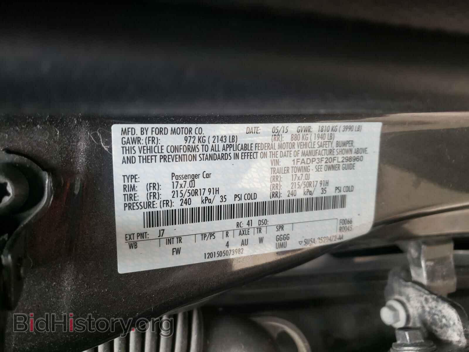 2015 FORD FOCUS - VIN: 1FADP3F20FL298960 - Фото 10