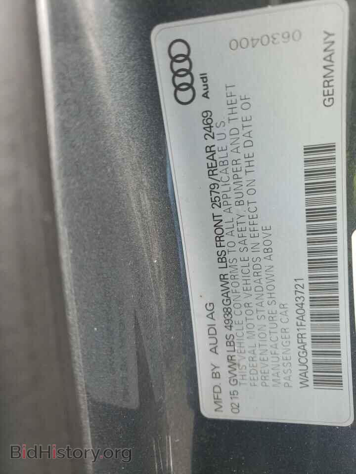 2015 AUDI S5/RS5 - VIN: WAUCGAFR1FA043721 - Фото 10