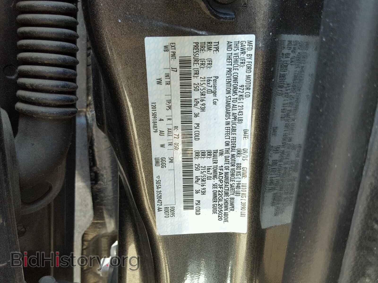 2016 FORD FOCUS - VIN: 1FADP3F22GL205020 - Фото 10