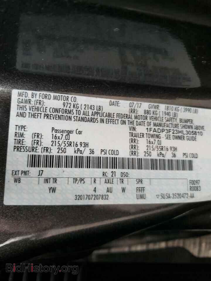 2017 FORD FOCUS - VIN: 1FADP3F23HL305810 - Фото 10