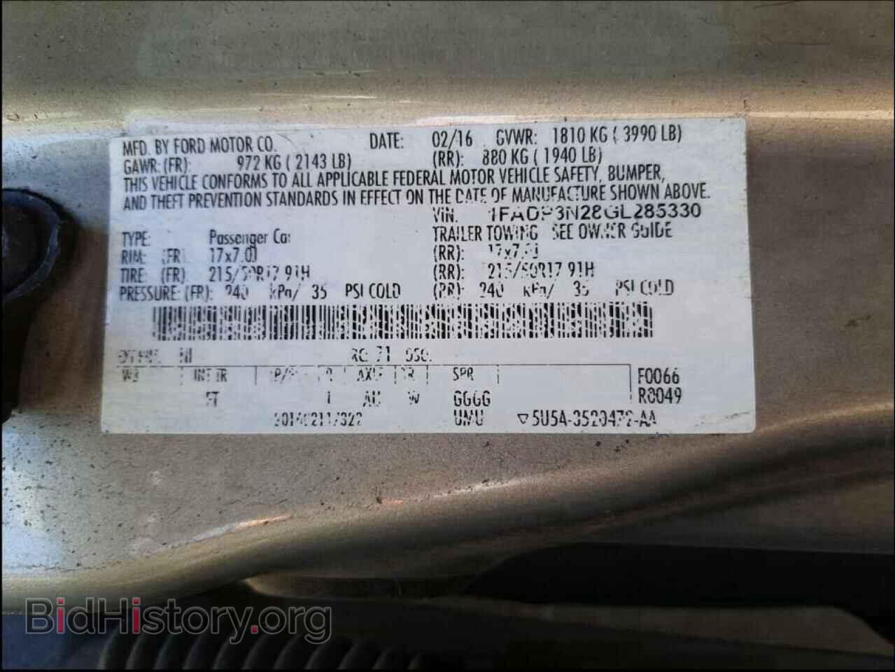 2016 FORD FOCUS - VIN: 1FADP3N28GL285330 - Фото 10