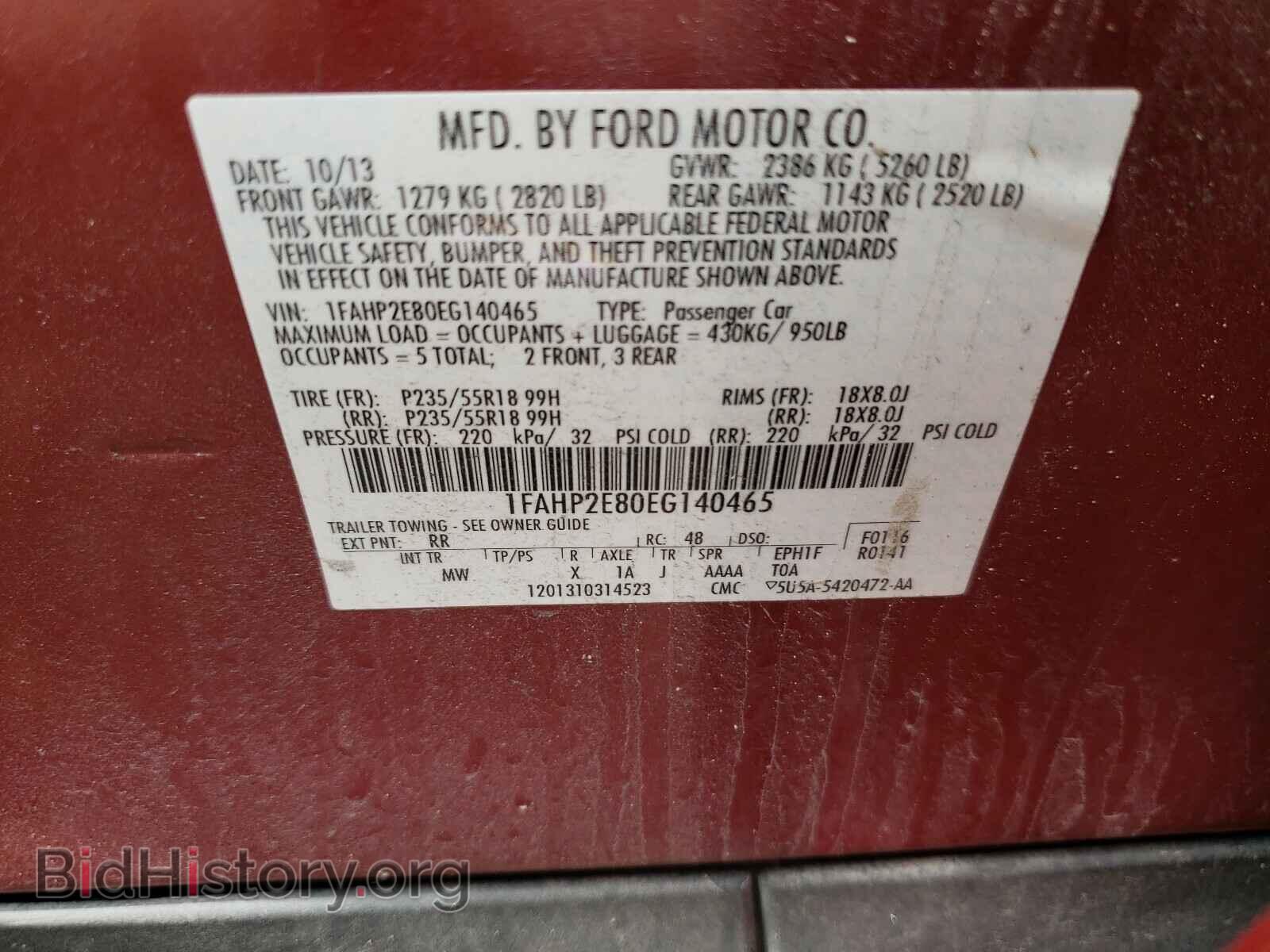 2014 FORD TAURUS - VIN: 1FAHP2E80EG140465 - Photo 10