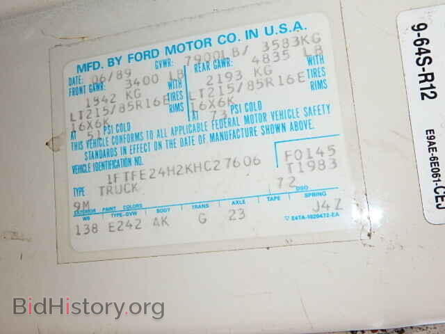 1989 FORD ECONOLINE - VIN: 1FTFE24H2KHC27606 - Photo 9