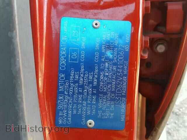 2004 SUZUKI GR VITARA - VIN: JS3TD62V344100672 - Фото 10