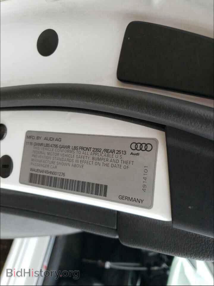 2017 AUDI A4 - VIN: WAUENAF45HN001275 - Фото 10