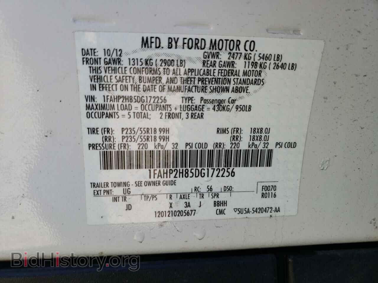 2013 FORD TAURUS - VIN: 1FAHP2H85DG172256 - Фото 13