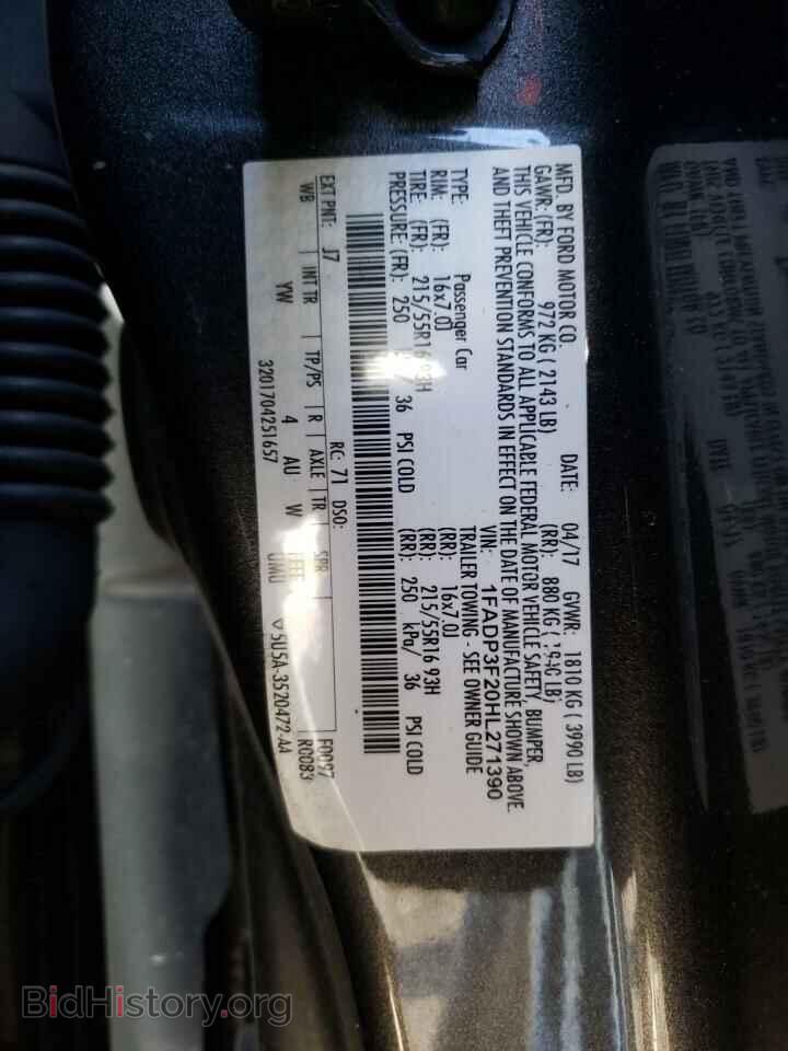 2017 FORD FOCUS - VIN: 1FADP3F20HL271390 - Фото 10