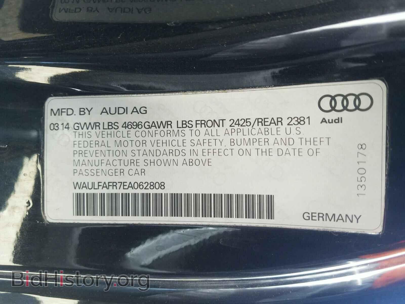 2014 AUDI A5 - VIN: WAULFAFR7EA062808 - Фото 10