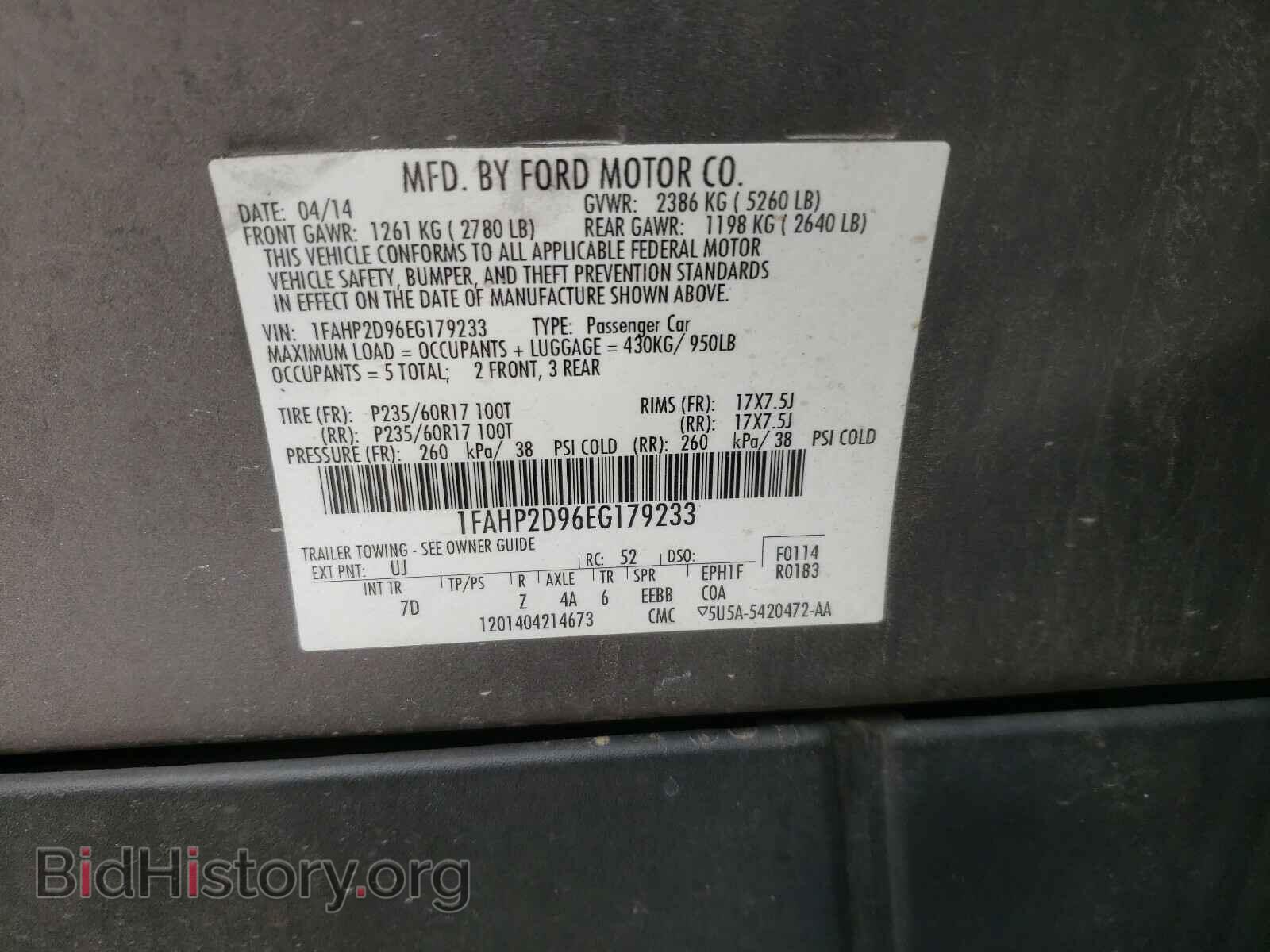 2014 FORD TAURUS - VIN: 1FAHP2D96EG179233 - Photo 10