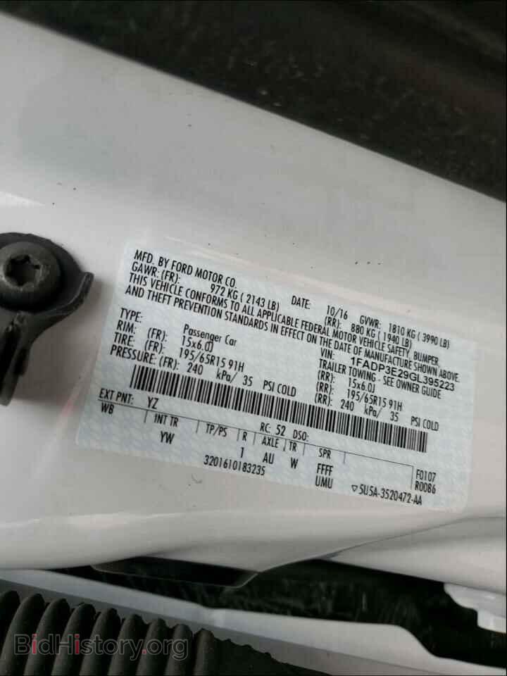 2016 FORD FOCUS - VIN: 1FADP3E29GL395223 - Photo 10