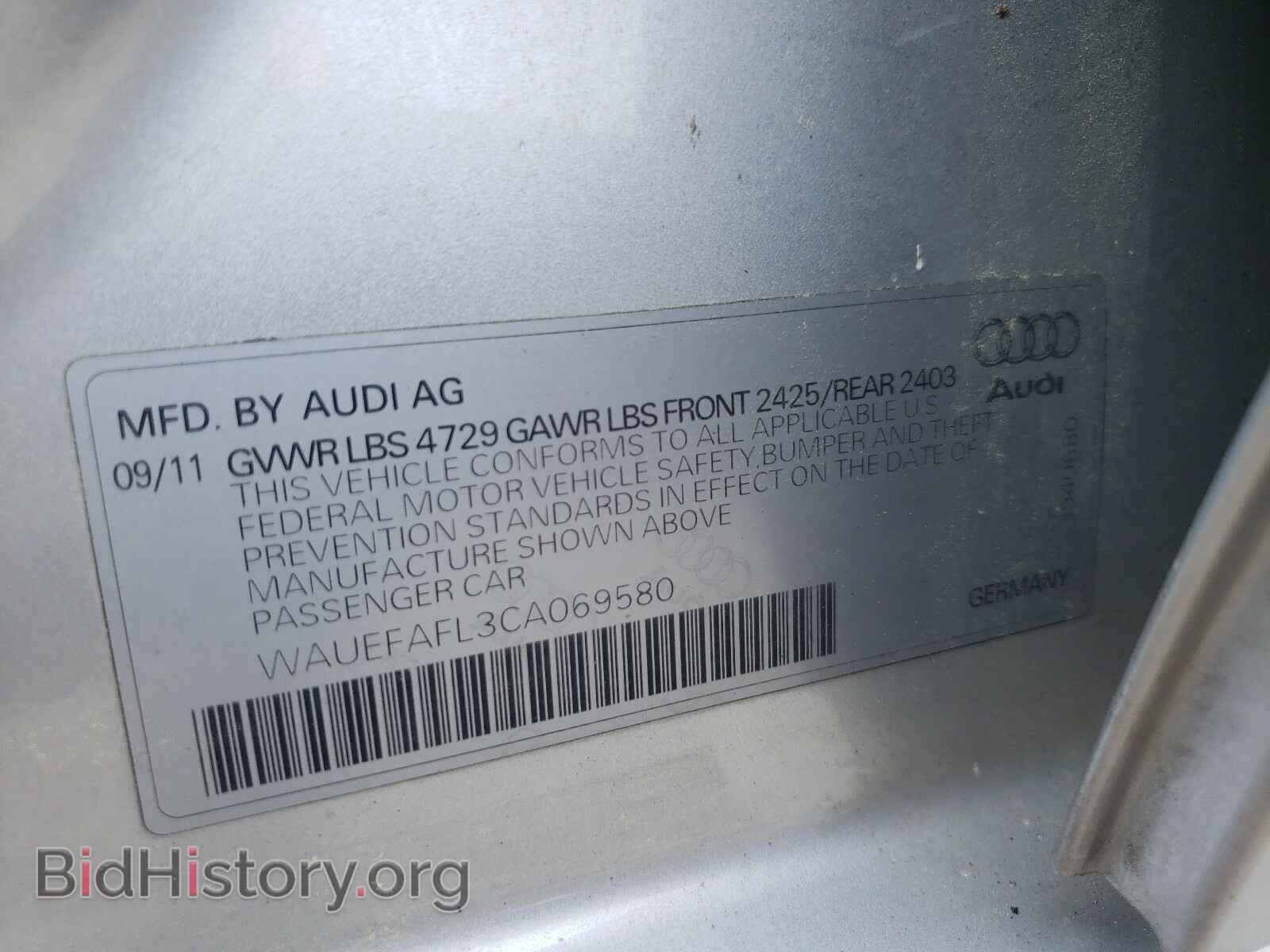 2012 AUDI A4 - VIN: WAUEFAFL3CA069580 - Фото 10