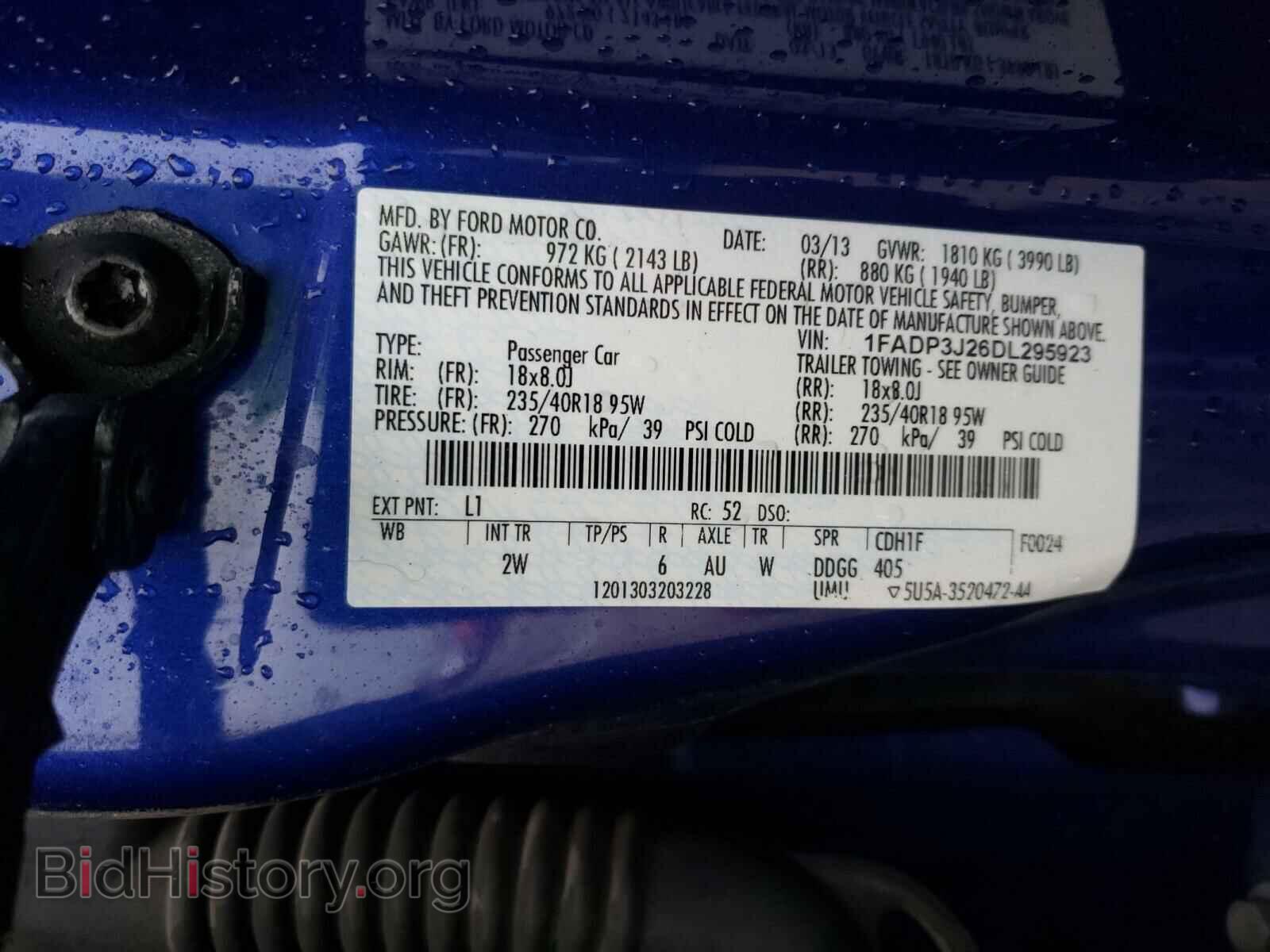 2013 FORD FOCUS - VIN: 1FADP3J26DL295923 - Фото 10