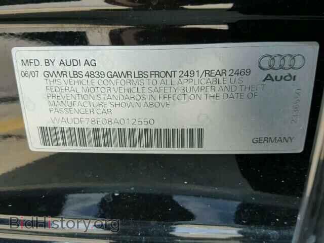 2008 AUDI A4 - VIN: WAUDF78E08A012550 - Фото 10