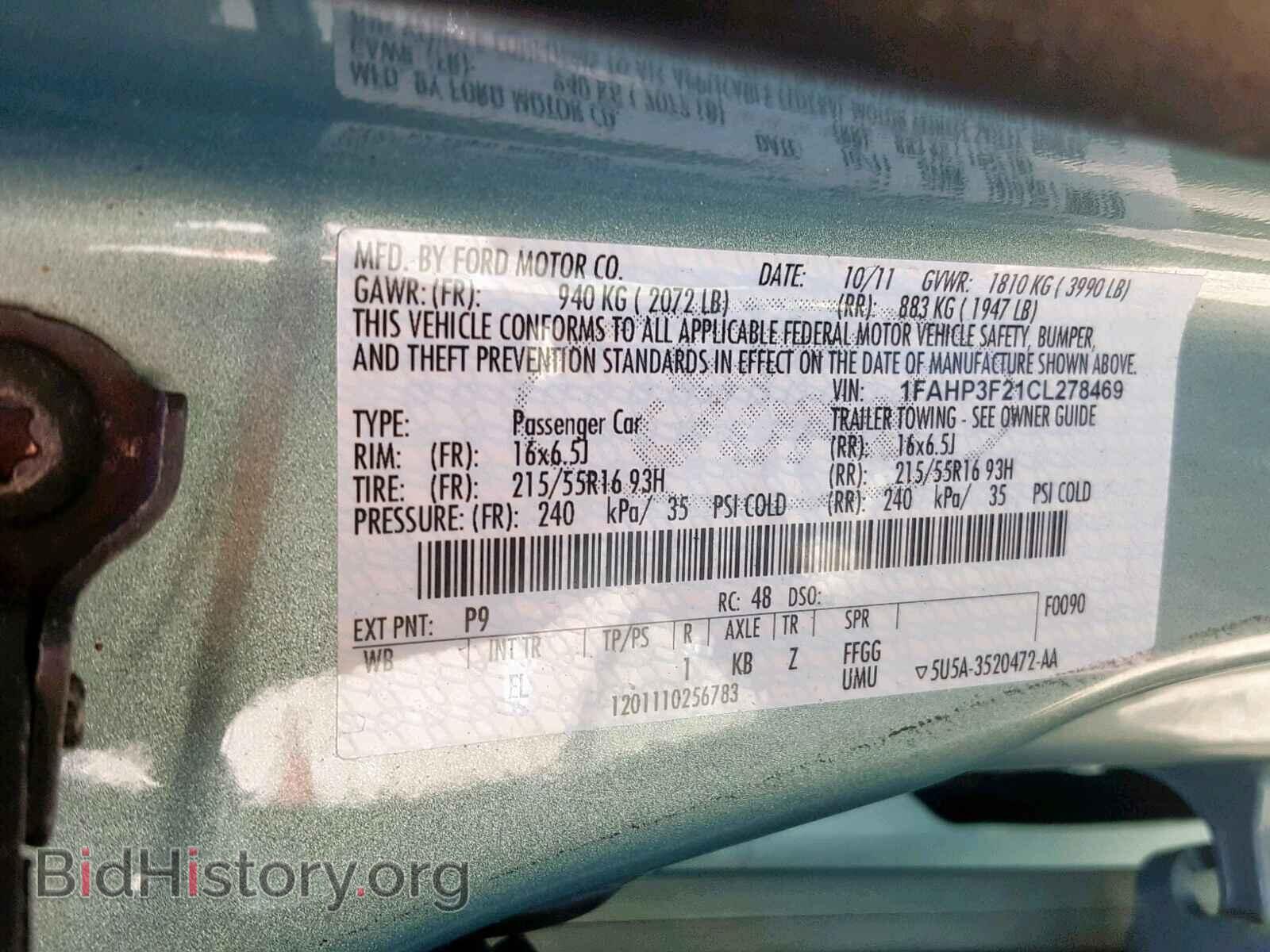 2012 FORD FOCUS SE - VIN: 1FAHP3F21CL278469 - Фото 10