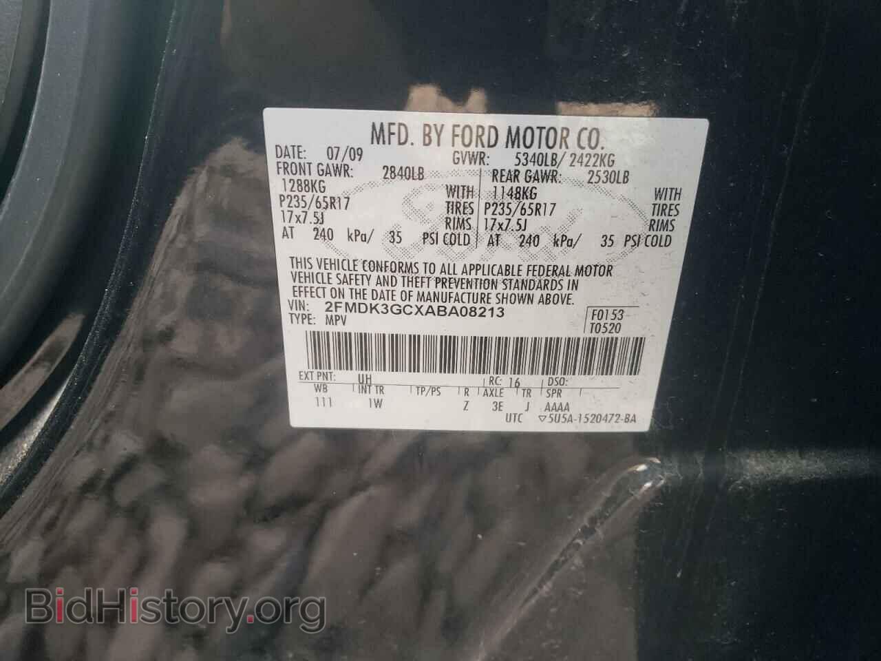 2010 FORD EDGE - VIN: 2FMDK3GCXABA08213 - Photo 10