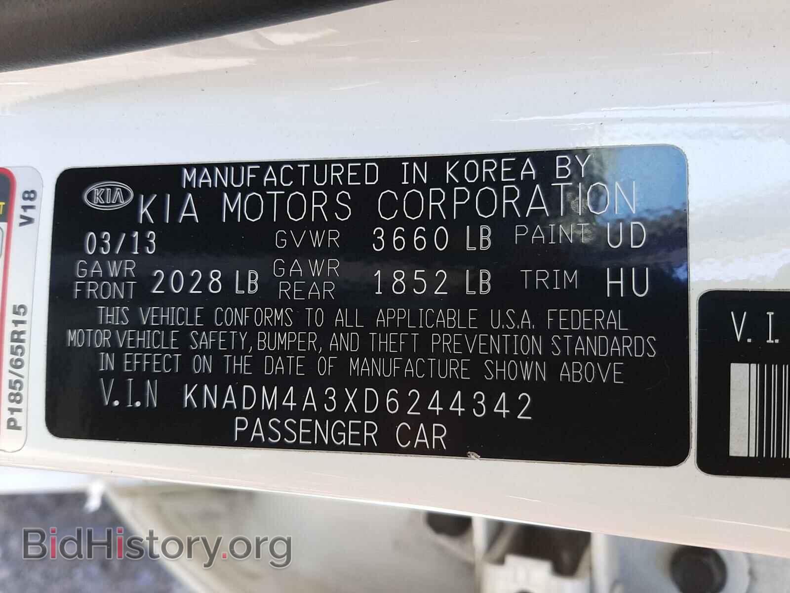 2013 KIA RIO - VIN: KNADM4A3XD6244342 - Фото 10