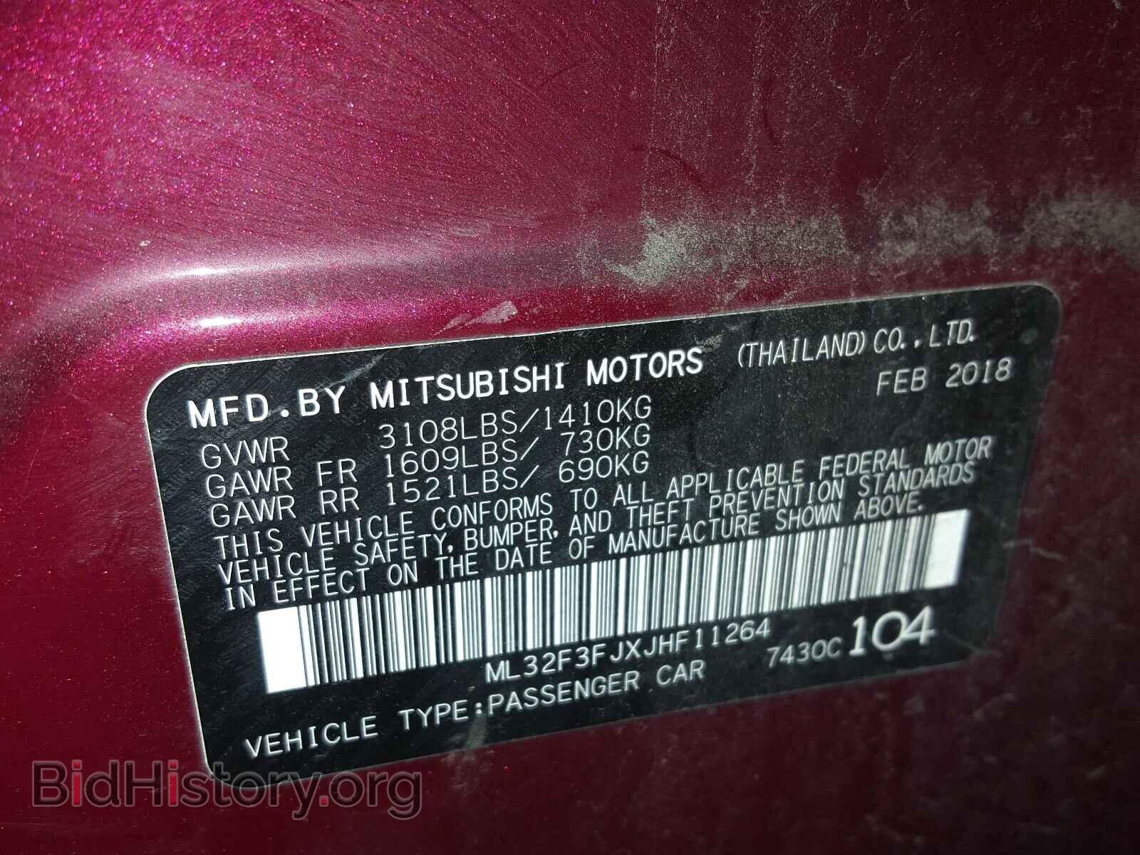2018 MITSUBISHI MIRAGE - VIN: ML32F3FJXJHF11264 - Фото 10