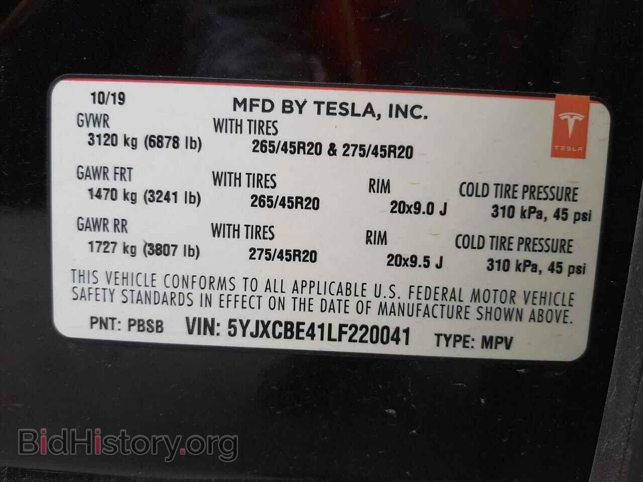 2020 TESLA MODEL X - VIN: 5YJXCBE41LF220041 - Фото 10