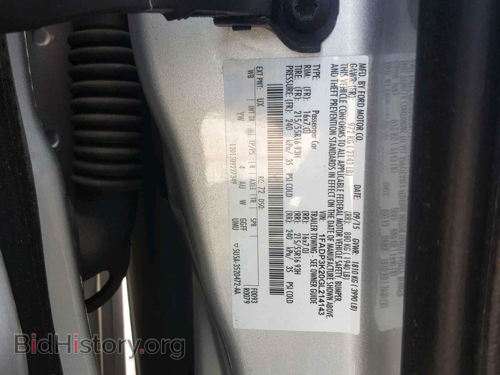 2016 FORD FOCUS - VIN: 1FADP3K20GL214143 - Фото 10
