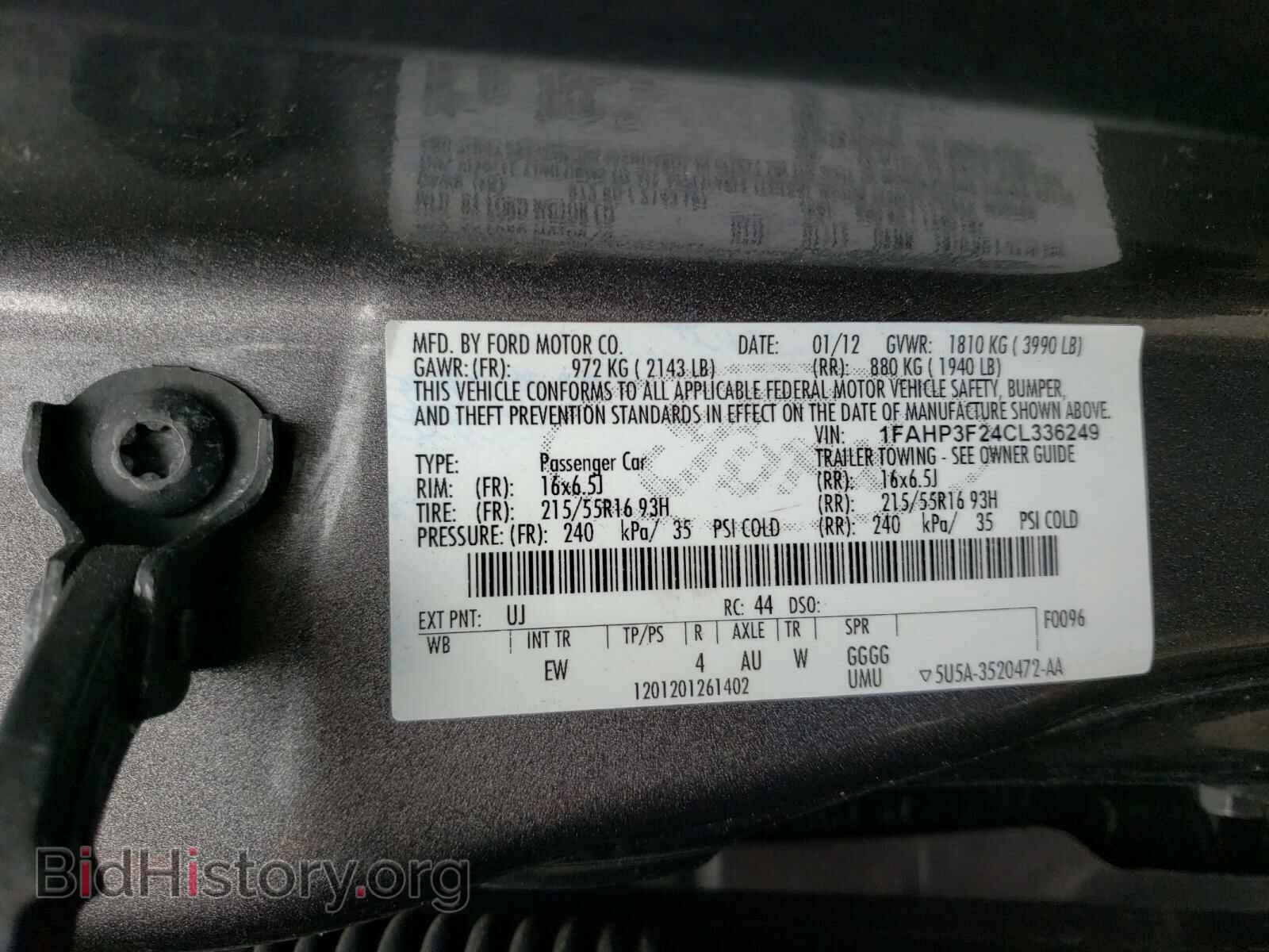2012 FORD FOCUS - VIN: 1FAHP3F24CL336249 - Photo 10