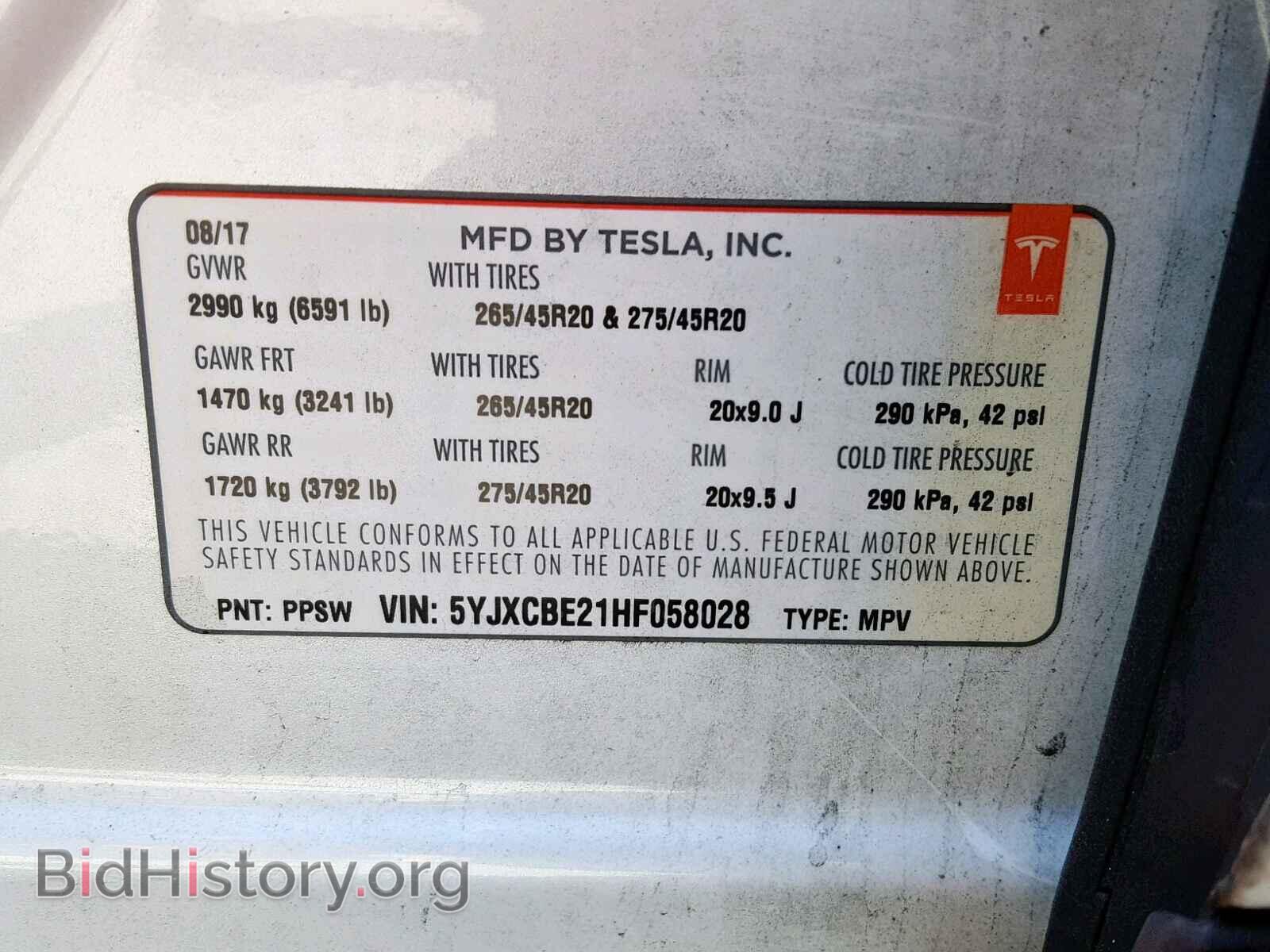 2017 TESLA MODEL X - VIN: 5YJXCBE21HF058028 - Photo 10