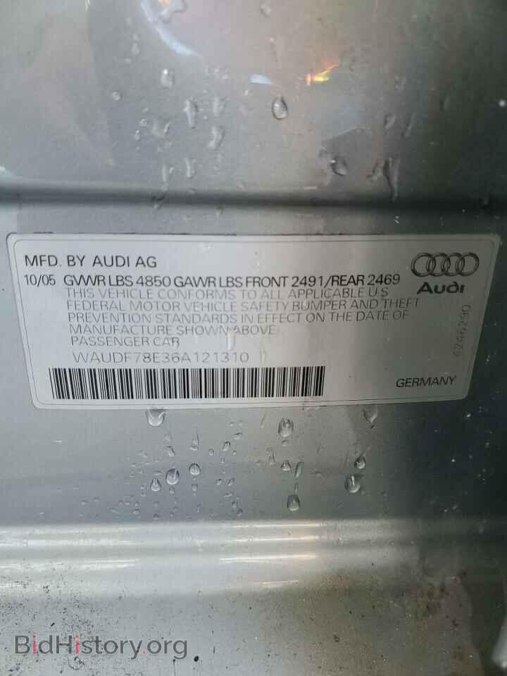 2006 AUDI A4 - VIN: WAUDF78E36A121310 - Фото 13